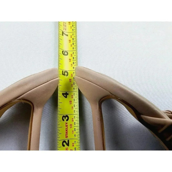 EGO Size UK6 (US 7.5-8) Women Beige Square Toe Slip On Stiletto Block Heel Rivka - Picture 2 of 12